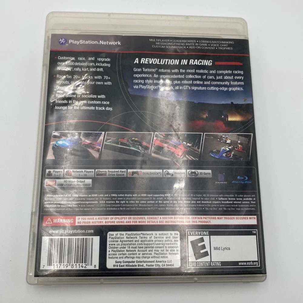 Gran Turismo 5 PS3 Game Racing Simulator‎ PlayStation 3 E Everyone Rated